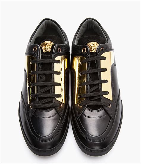 versace schuhlöffel|Versace black leather shoes.